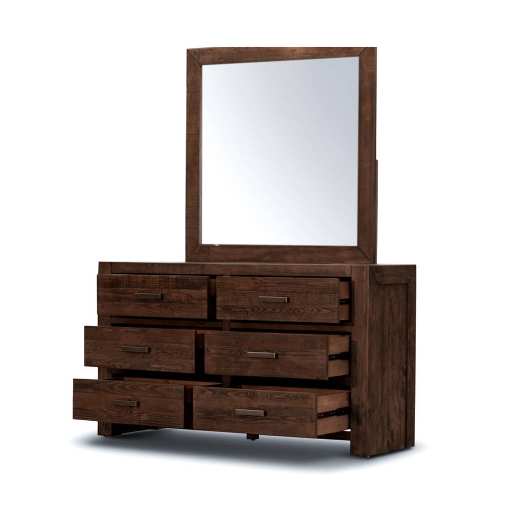 VI Sedona Solid Timber 6 Drawer Dresser with Mirror