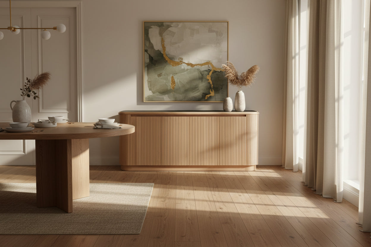 VI Adsila Solid Timber 2 Meter 4 Door Buffet