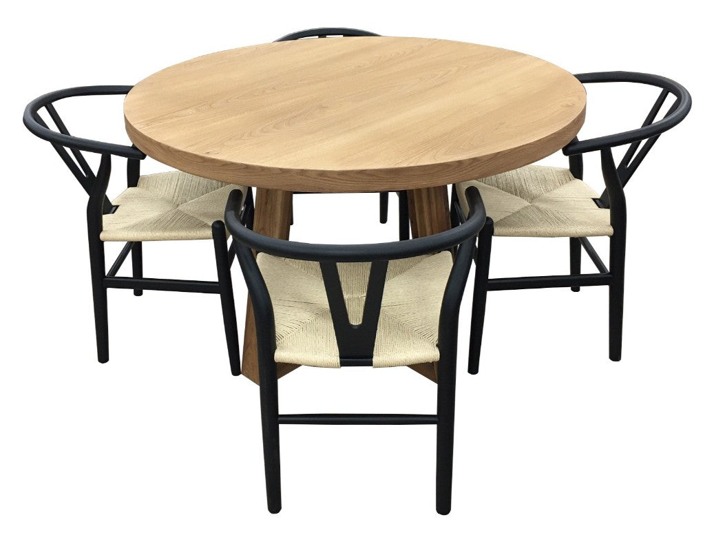 VI Airlie  120cm Dia Round Dining Table with 4 Dining Chair Set
