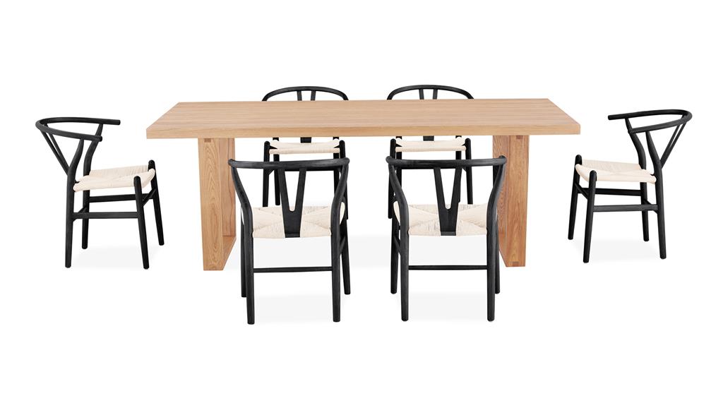 VI Airlie 210cm Rec Dining Table with 6 Dining Chairs Kit