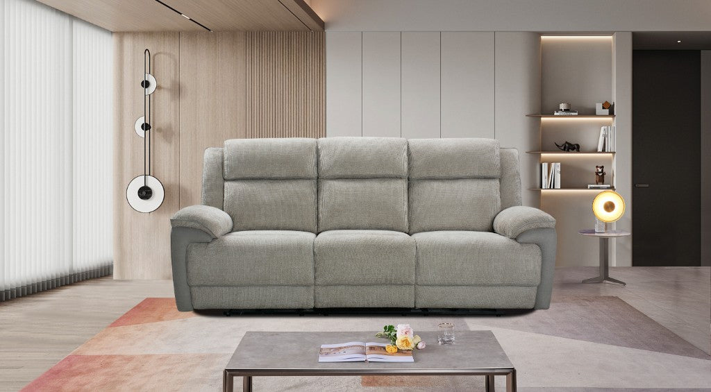 VI Angus Fabric Upholstered 3 Seater Electric Recliner Sofa