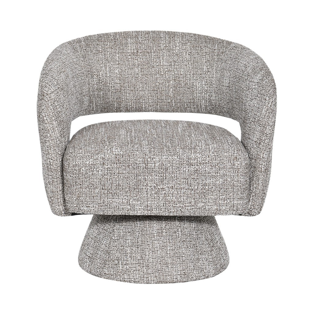 VI Bruno Fabric Upholstered Swivel Accent Chair - Chocolate and Almond