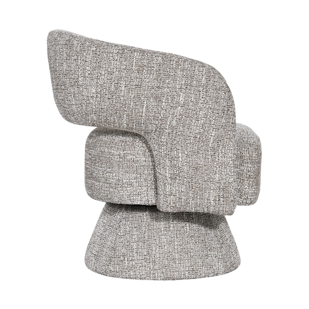 VI Bruno Fabric Upholstered Swivel Accent Chair - Chocolate and Almond