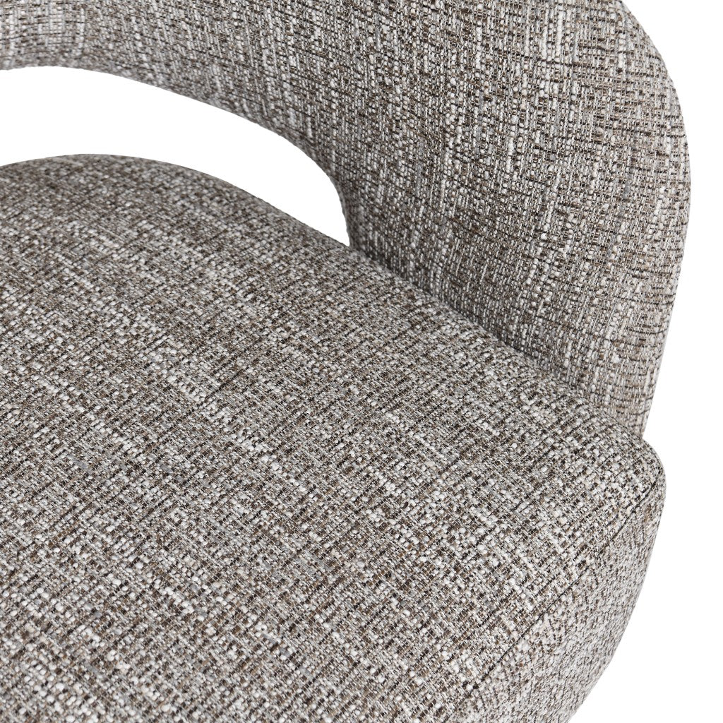 VI Bruno Fabric Upholstered Swivel Accent Chair - Chocolate and Almond