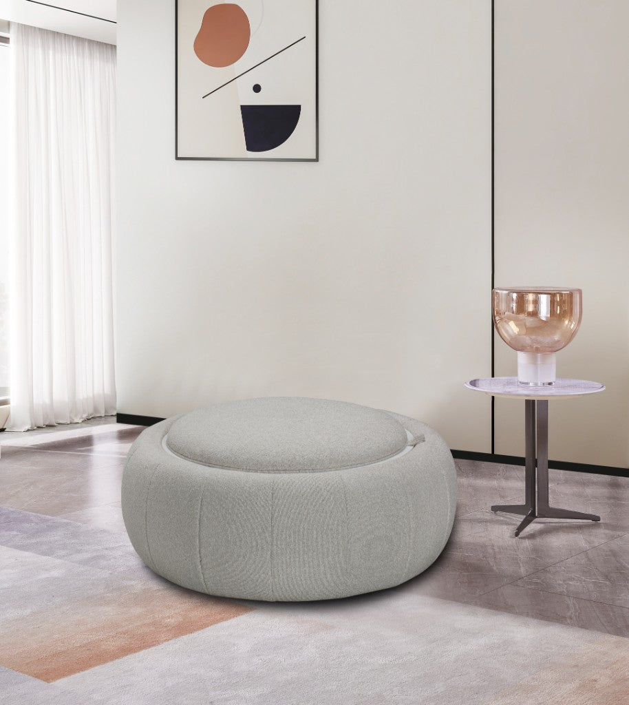 VI Cleo Fabric Upholstered Ottoman with Storage or Coffee Table