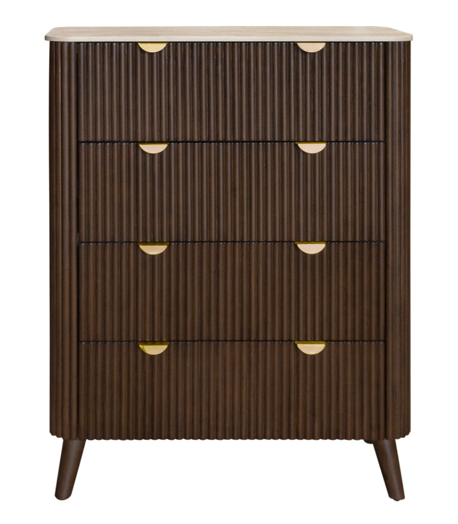 VI Cotswold 4 Drawer Tallboy - Walnut