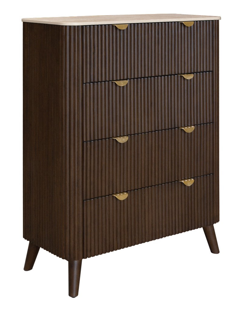 VI Cotswold 4 Drawer Tallboy - Walnut