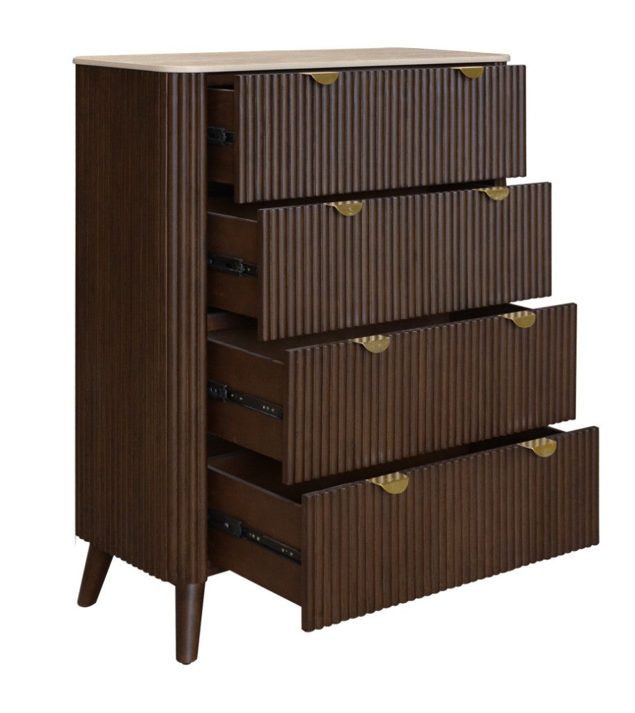 VI Cotswold 4 Drawer Tallboy - Walnut