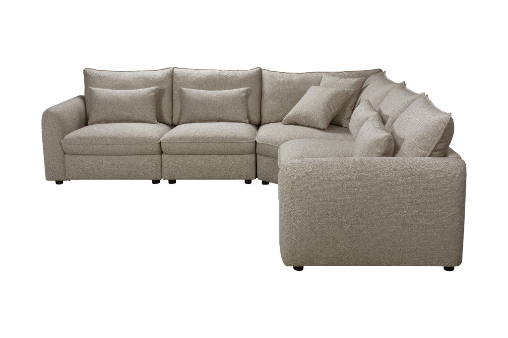 VI Daphne 5Pc Corner Sofa Fabric - Beige
