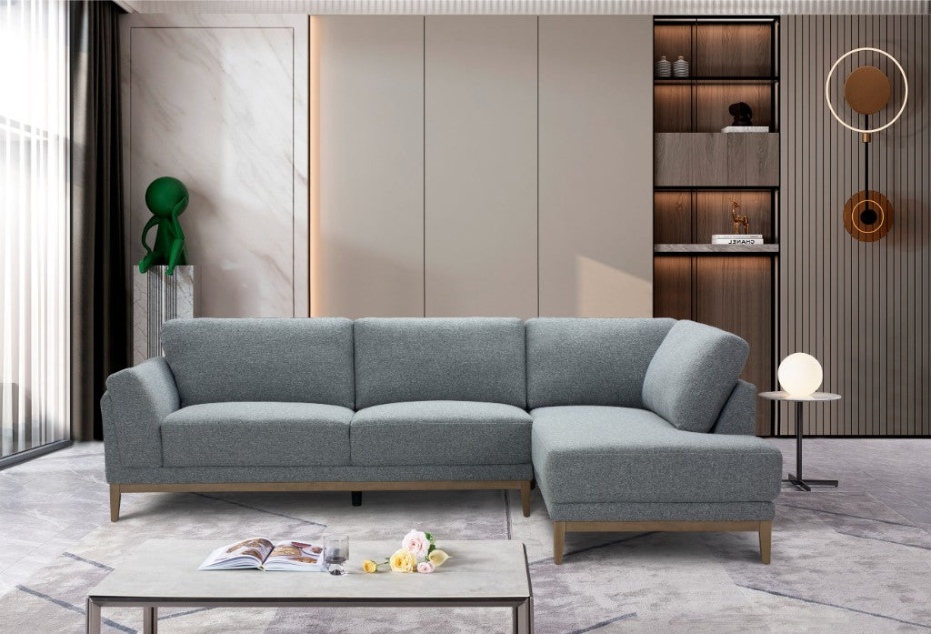 VI Eton Fabric 3 Seater Sofa with RHF Chaise-Grey