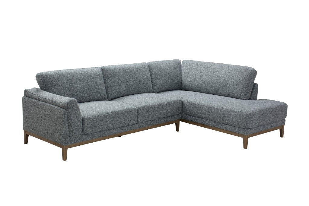 VI Eton Fabric 3 Seater Sofa with RHF Chaise-Grey