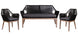 VI Faro 3 Pce Lounge Timber Leg - Black