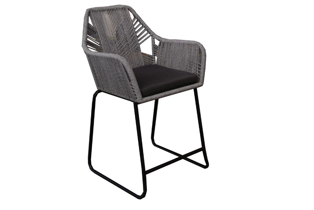 VI Faro Bar Chair Rope/Steel – Black, Grey & Terracotta