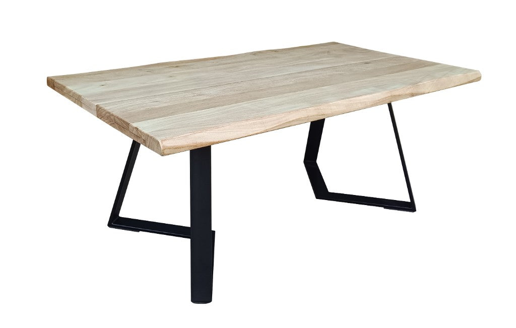 VI Juniper Metal Legs Timber Top Coffee Table