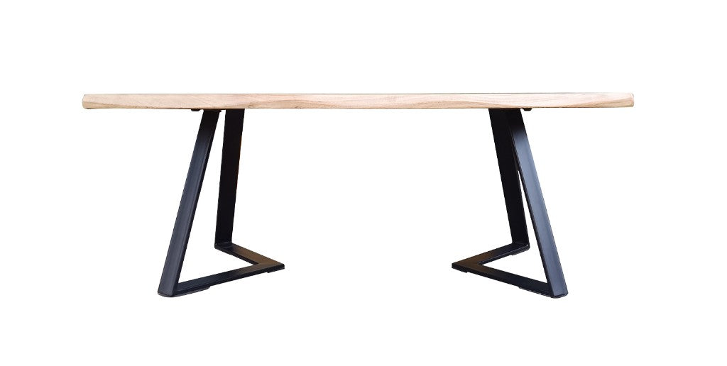VI Juniper Metal Legs Timber Top Coffee Table