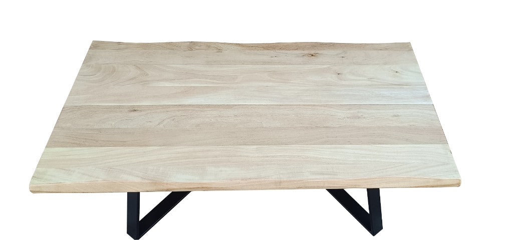VI Juniper Metal Legs Timber Top Coffee Table