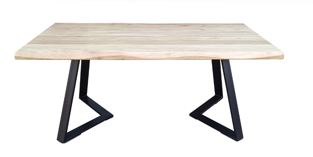 VI Juniper Metal Legs Timber Top Coffee Table
