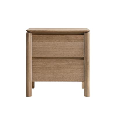 VI Luella 2 Drawer Bedside Table Light Smoke