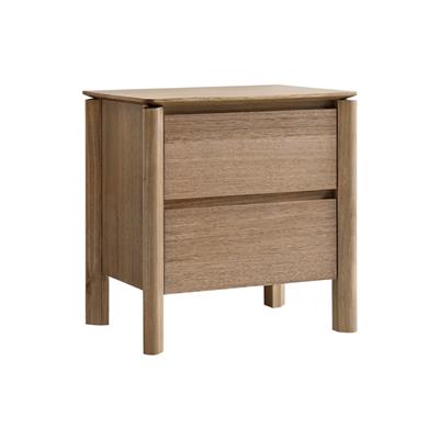 VI Luella 2 Drawer Bedside Table Light Smoke