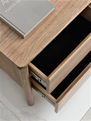 VI Luella 2 Drawer Bedside Table Light Smoke