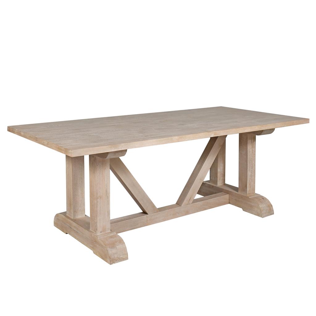 VI Los Lunas 2.2m & 2.8m Large Dining Table – Whitewash Mongowood