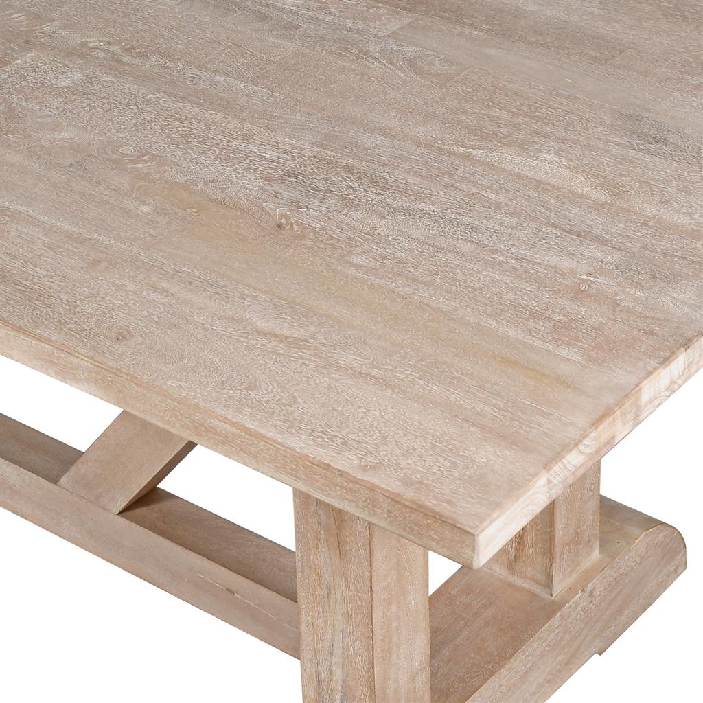 VI Los Lunas 2.2m & 2.8m Large Dining Table – Whitewash Mongowood