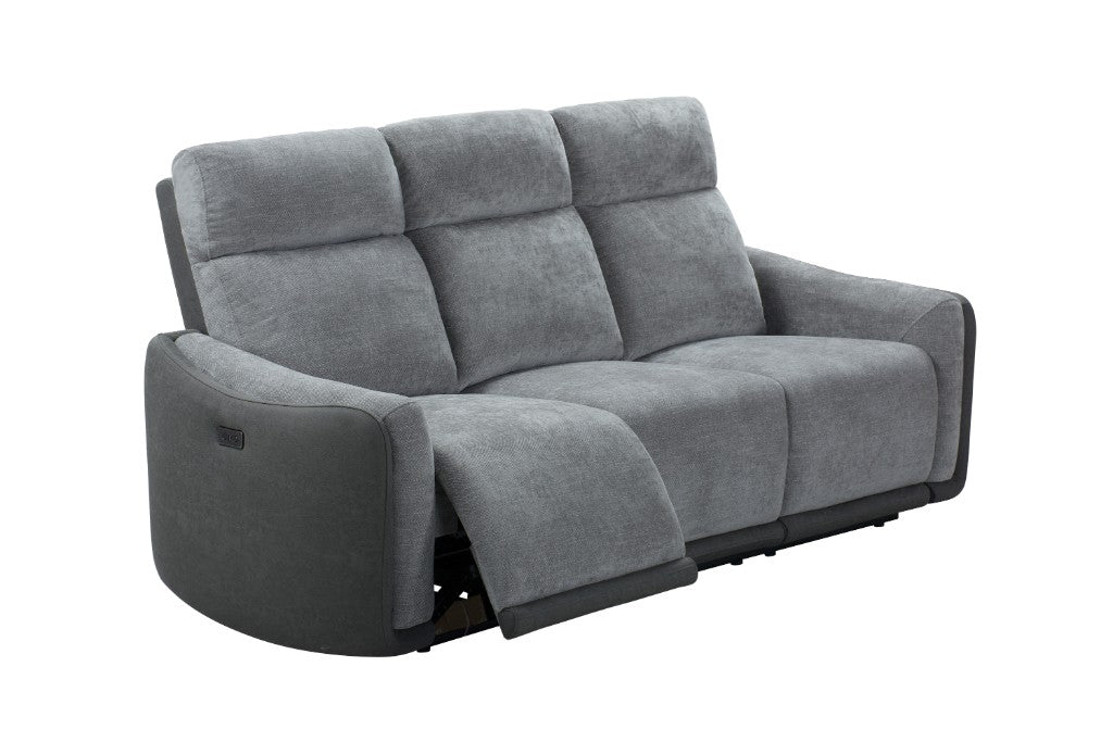 VI Momba Fab Electric Recliner 1,2,3 Seaters Sofa with USB- Grey