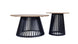 VI Port Round Coffee Table Set of 2 - Natural and Black
