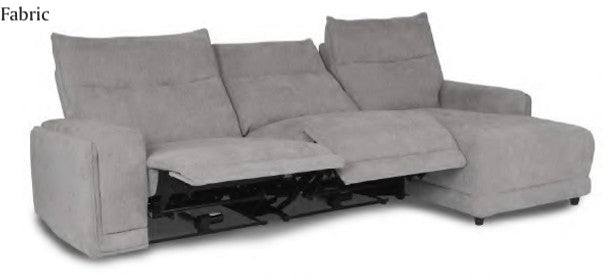 VI Sterling Fabric Upholstered 2 Seater + RHF Chaise - Slate & Onyx