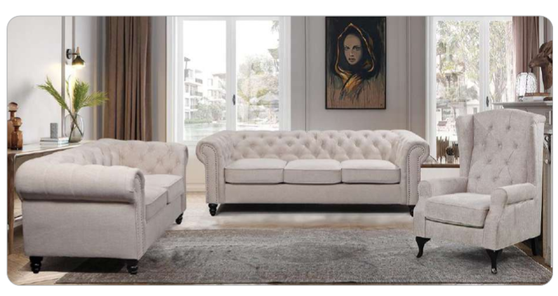 VI Taegon 3 Seaters Lounge Sofa - Beige