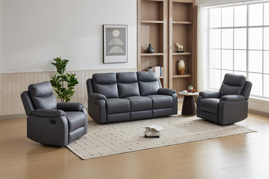 VI William Sofa 3 Seater + 2 Single Seaters - Tan and Licorice