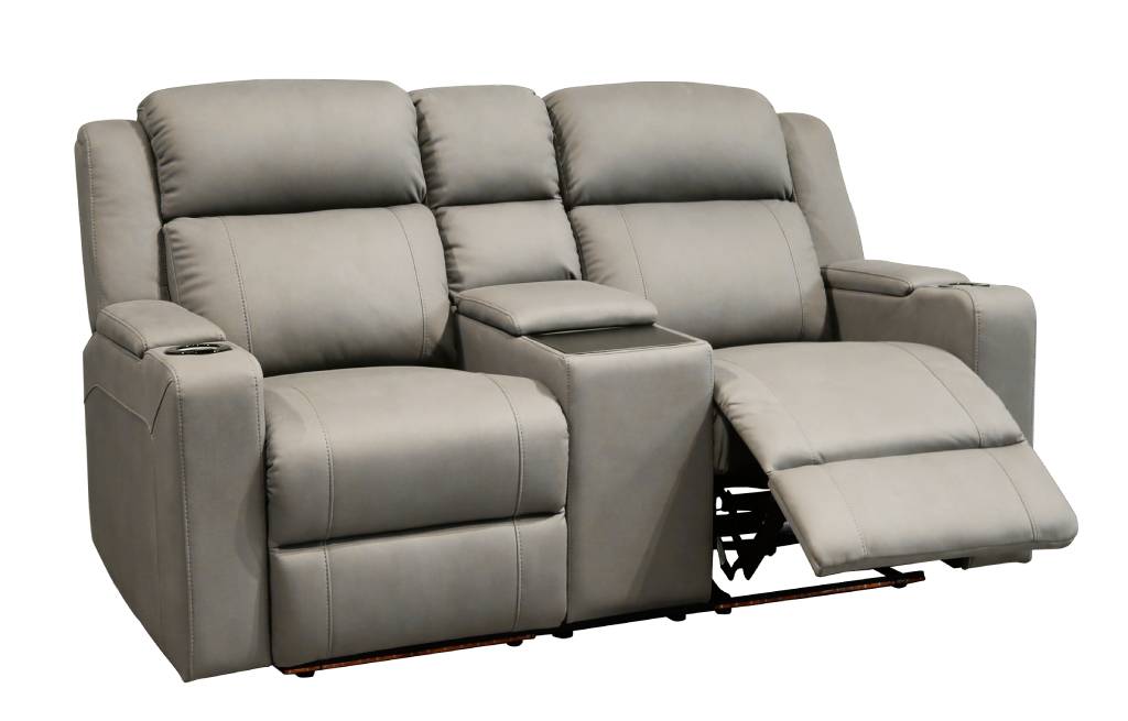 VI Academy Fabric Upholstered 2 Seater Electric Recliner Lounge with Console