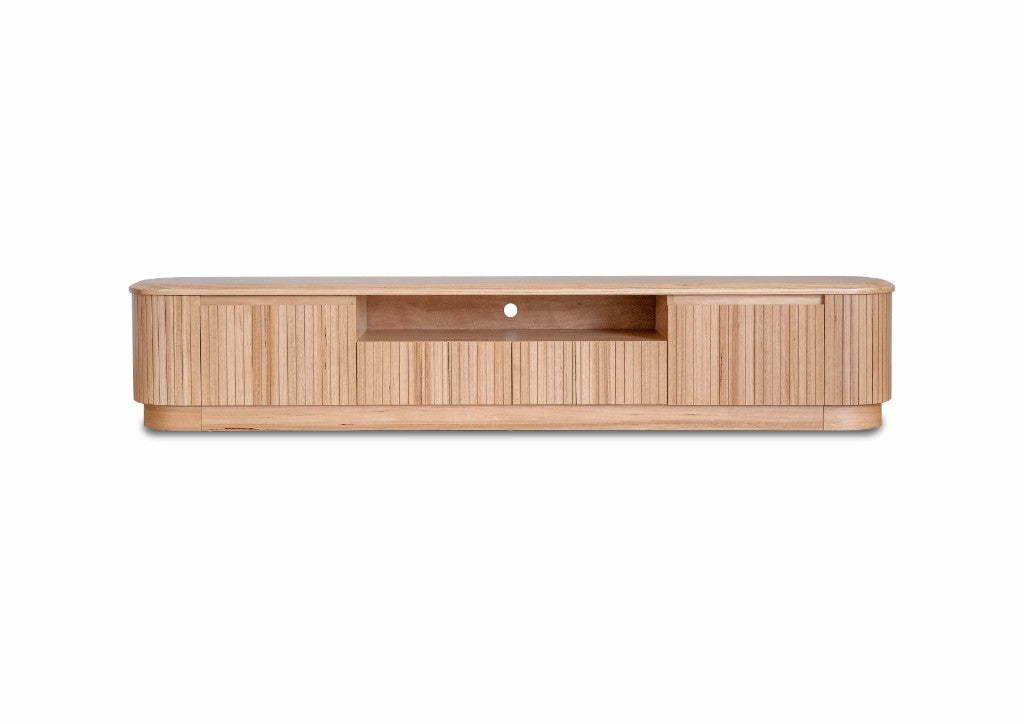 VI Adsila Solid Timber 2 Drawer 2 Door Entertainment Unit - 2.4M