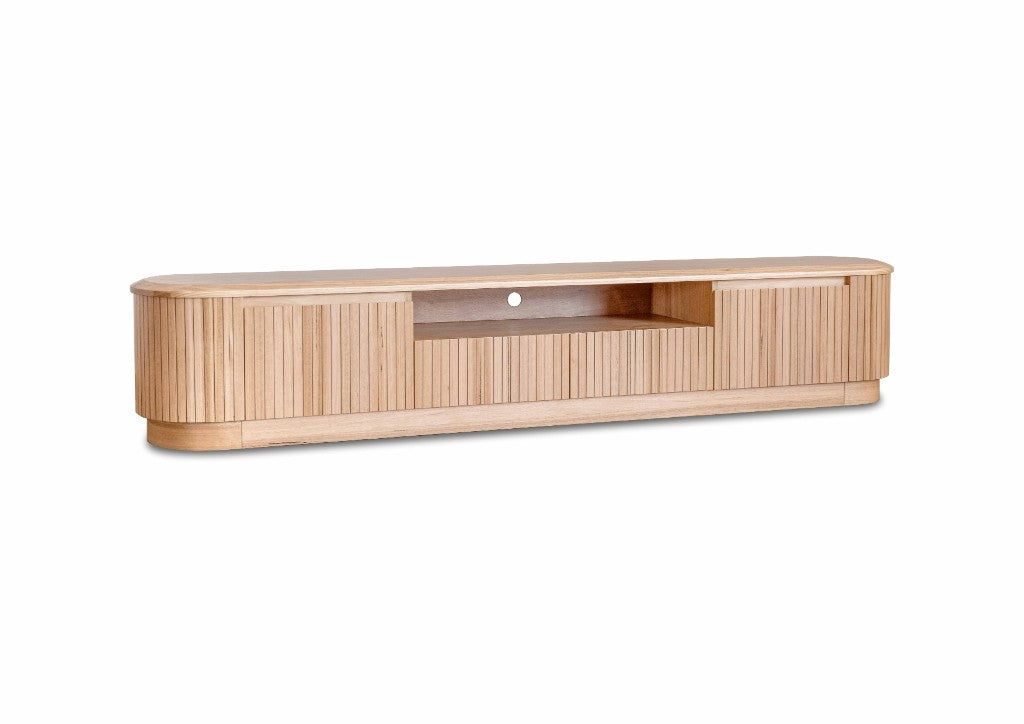 VI Adsila Solid Timber 2 Drawer 2 Door Entertainment Unit - 2.4M