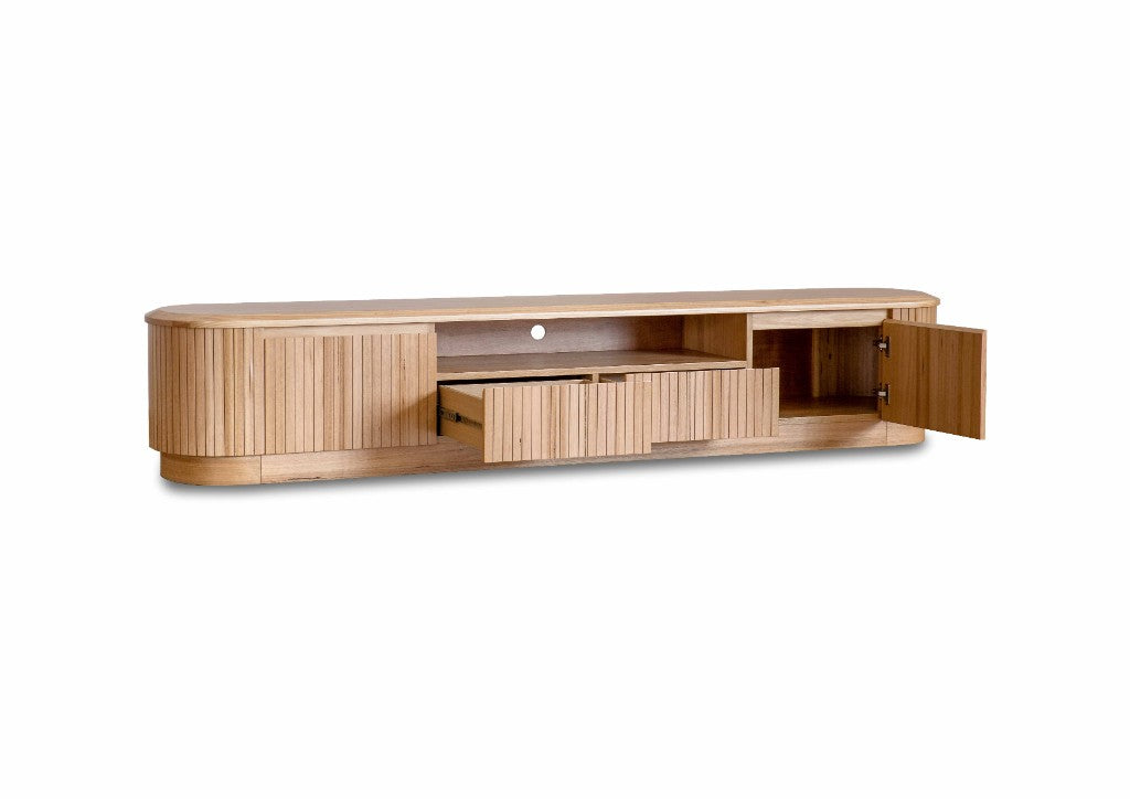 VI Adsila Solid Timber 2 Drawer 2 Door Entertainment Unit - 2.4M