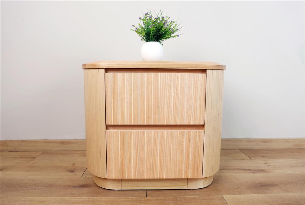 VI Adsila 2 Drawer Bedside Table - Natural Ash