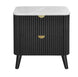 VI Cotswold Solid Timber Stone Top 2 Drawer Bedside Table