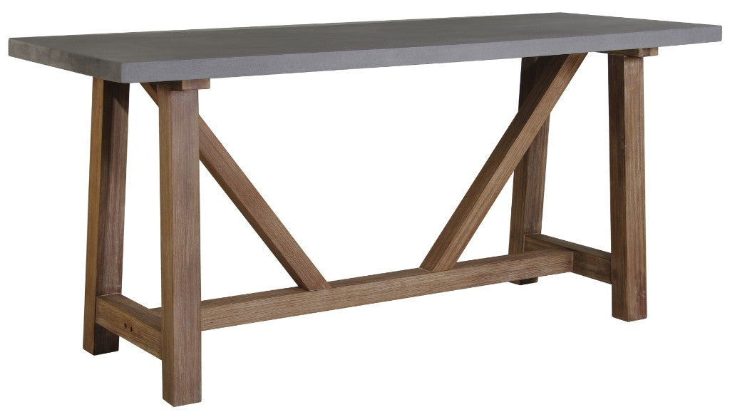 VI Estrella 200cm Rect Bar Table – White & Grey