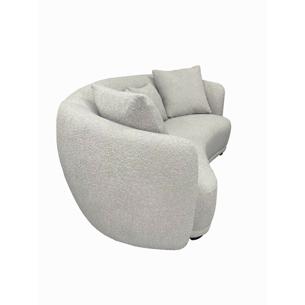 VI Ibiza Boucle Fabric 2.5 Seater Sofa - White and Light Grey