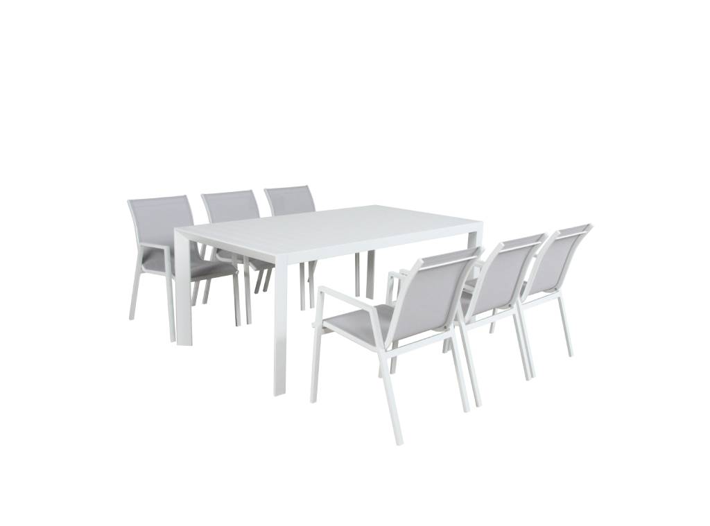 VI Icaria 7pc Dining Table and Chairs Kit-Charcoal and White