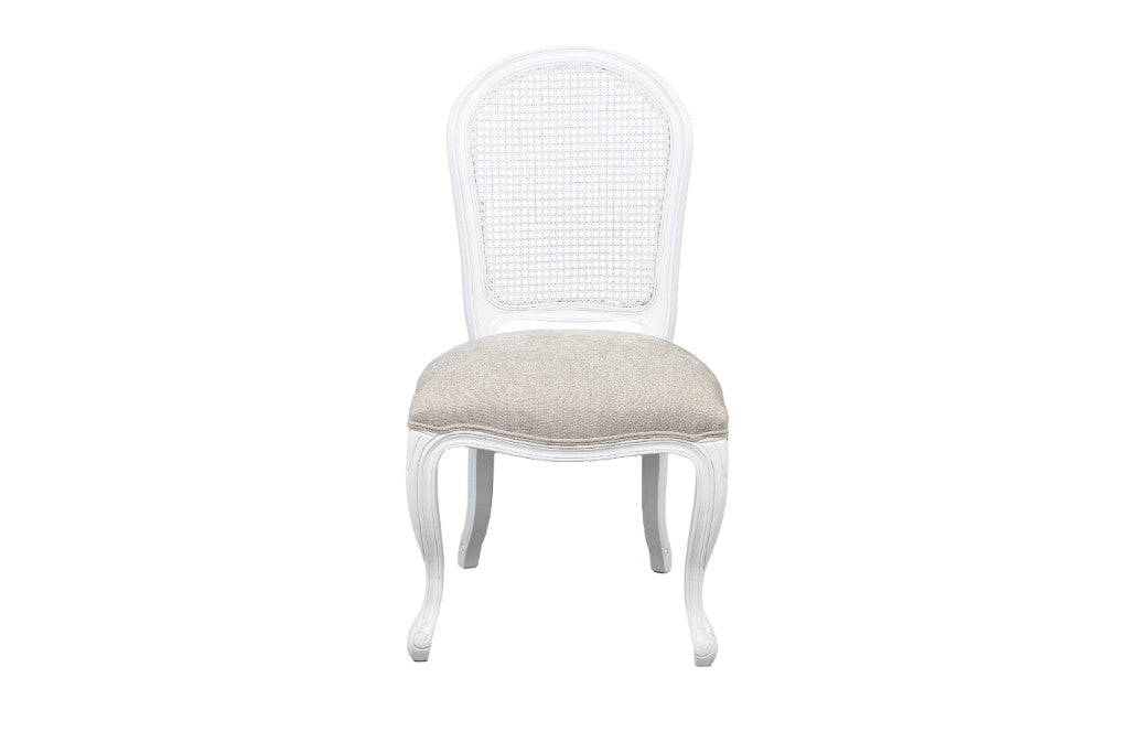 VI Kensington Rattan Round Back Dining Chair – Nat White & Beige
