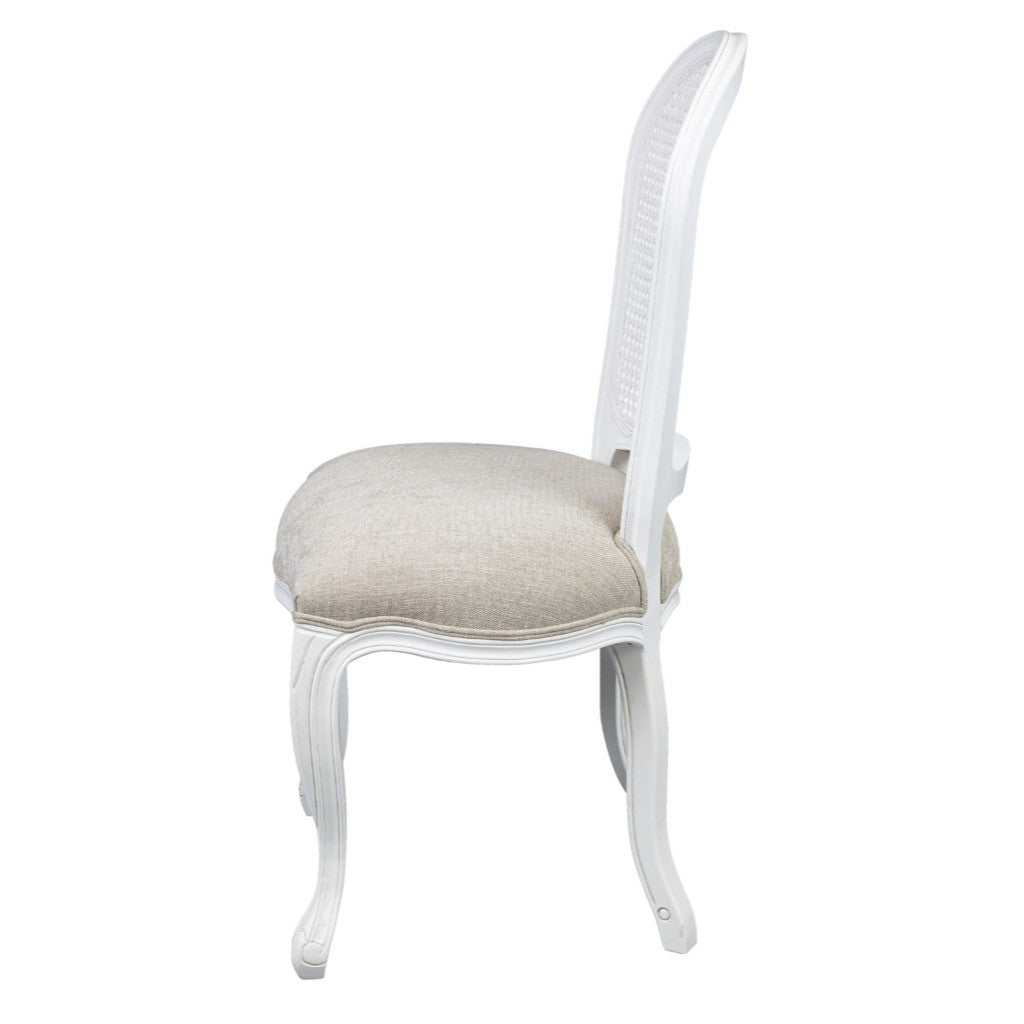 VI Kensington Rattan Round Back Dining Chair – Nat White & Beige