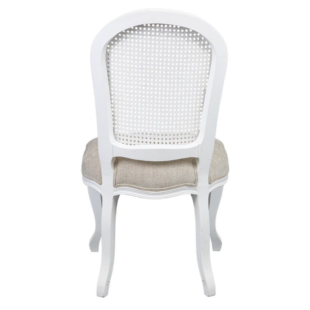 VI Kensington Rattan Round Back Dining Chair – Nat White & Beige