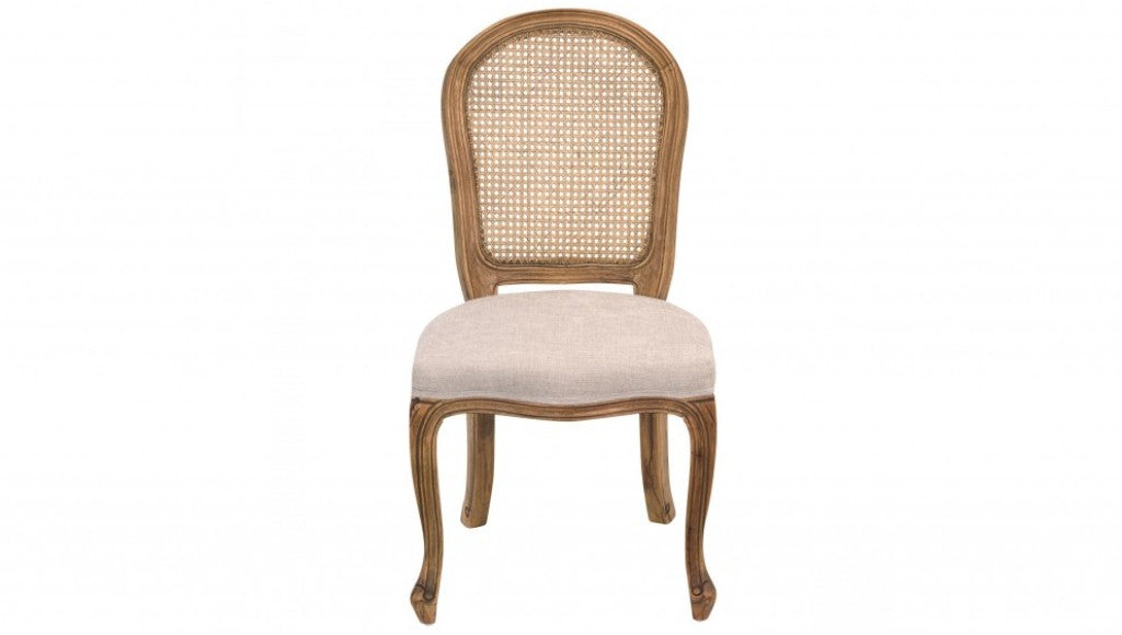 VI Kensington Rattan Round Back Dining Chair – Nat White & Beige