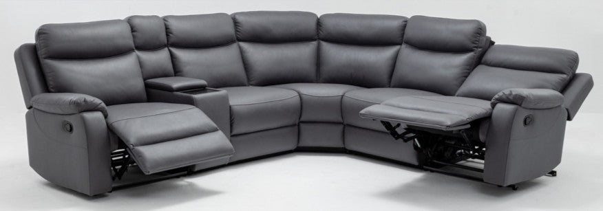 VI William Fabric Upholstered 5 Seater Corner Modular Recliner Lounge