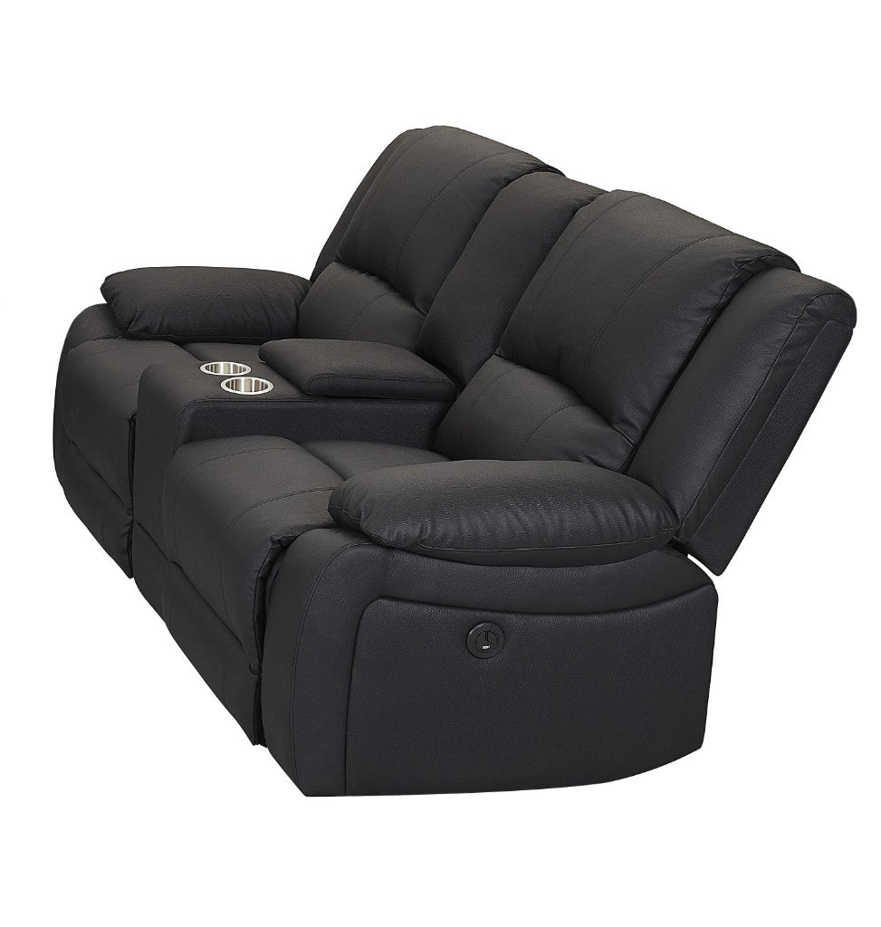 VI Captain 2 Seater Fabric Recliner Lounge with Console