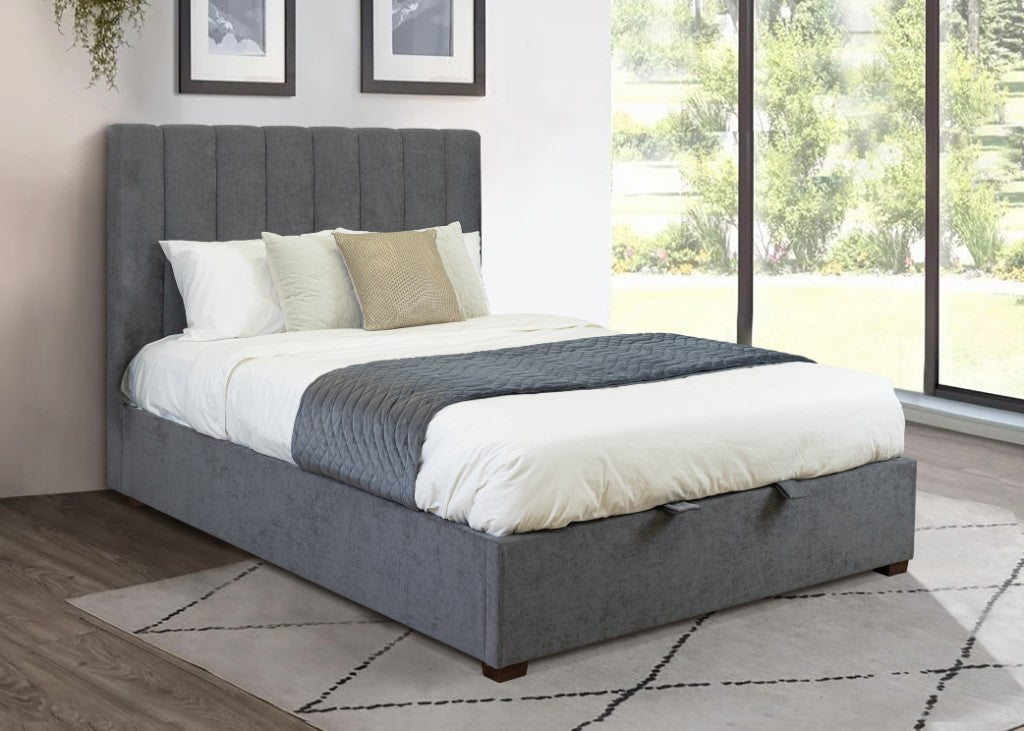 VI Homer Fabric Upholstered Gas Lift Storage Bed