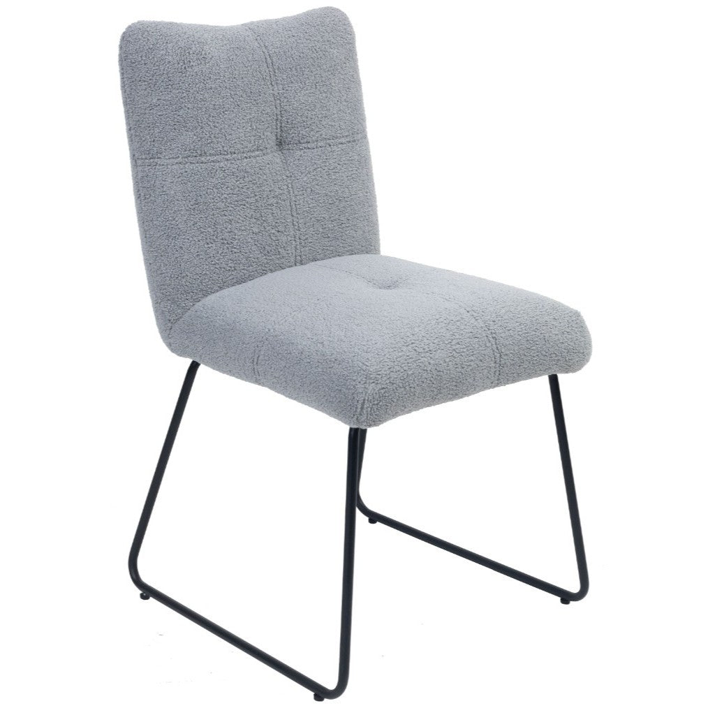 VI Bear Fabric Upholstered Metal Leg Dining Chair