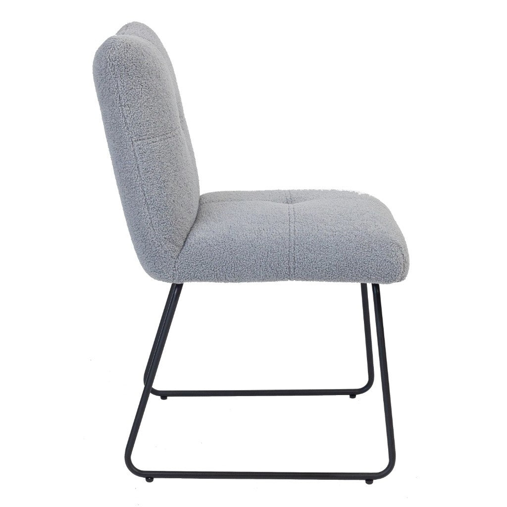 VI Bear Fabric Upholstered Metal Leg Dining Chair