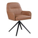 VI Calvin Leather Upholstered Metal Legs Swivel Armchair